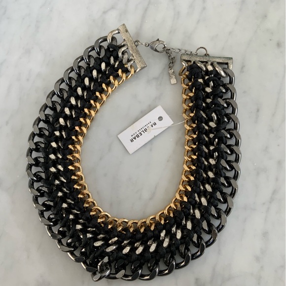 Baublebar statement necklace black silver and gold - Picture 3 of 4